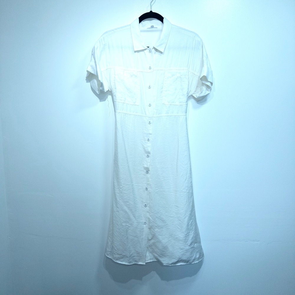 New Sweet Salt White Button Front Cottagecore Shirt Maxi Dress 6